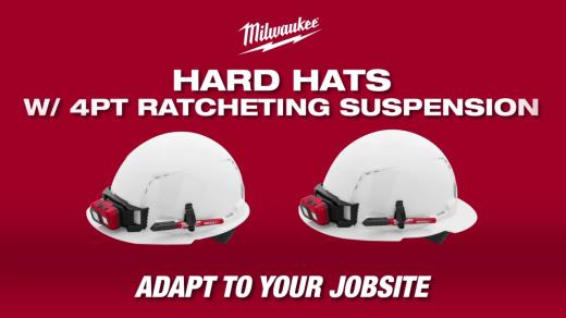 Milwaukee Hard Hats with 4 Point Ratcheting Suspension